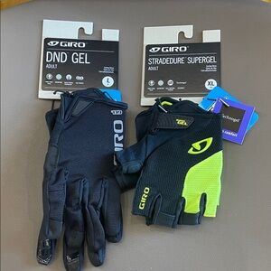 NWT. Two Pairs of Men's Cycling Gloves - L    (G9)